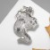 Boo brooch, bringing, black and white color in silver