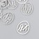 Decor "HB" on a glue base, silver color 3 × 2.5 cm (set 12 pcs)