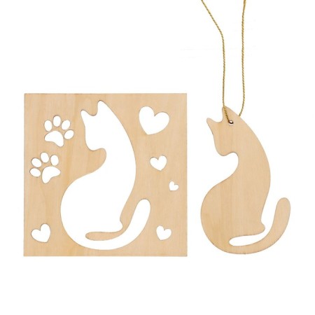 Wooden suspension "cat" 12x12 cm-1
