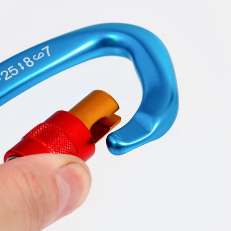 Carabiner with a clutch, 10x6 cm, 25 kn, blue-4