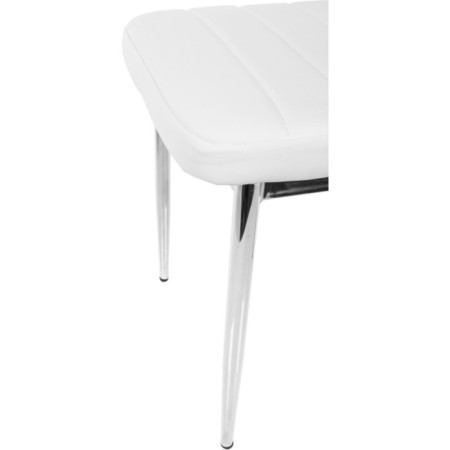 Stool on the metal frame DC2-001 Metal/Ecokozha, Chrome/White 41x45x96 cm-6