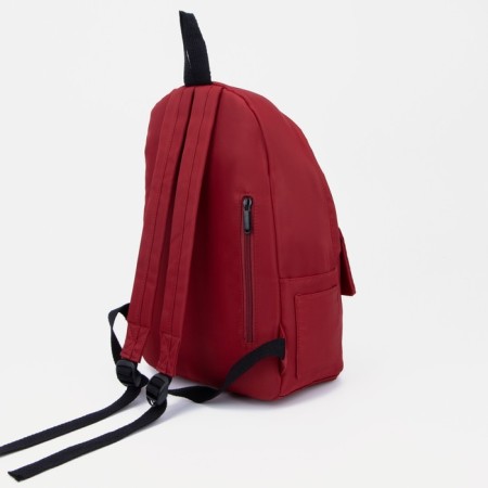 Youth backpack from textiles, 4 pockets, red color-1