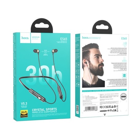 Hoco ES65 headphones, vacuum, Bluetooth, 200 mAh, black-4