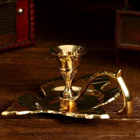 Leonardo candlestick brass 16x16x7 cm-1
