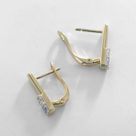 Earrings with rhinestones Xuping discouraged, white color in gold-2