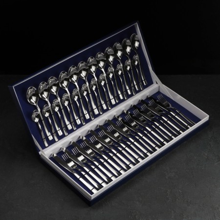 Diningral "Triumph", thickness 2 mm, decorative box, 48 objects, silver color