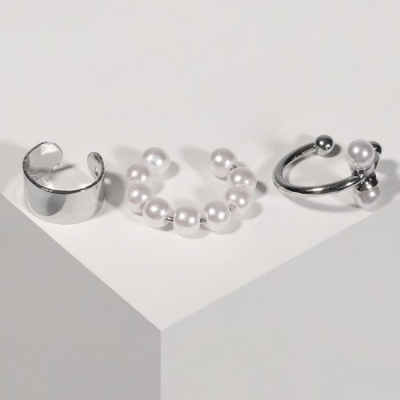 Earring "Kaff" tsatski, pearls, white color in silver-1