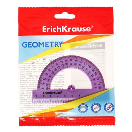 Transporter 10 cm 180 °, Erichkrause "Candy", plastic, opaque, purple-1