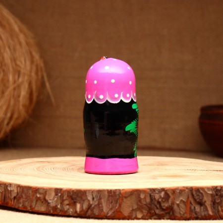 Matryoshka 5-doll "festive pink" with God's cow 10-11 cm-3