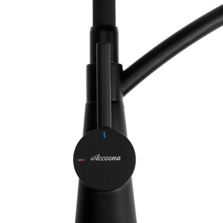 Accoona A5179FF-13 kitchen mixer, single-leaf, with output for drinking water, black-3