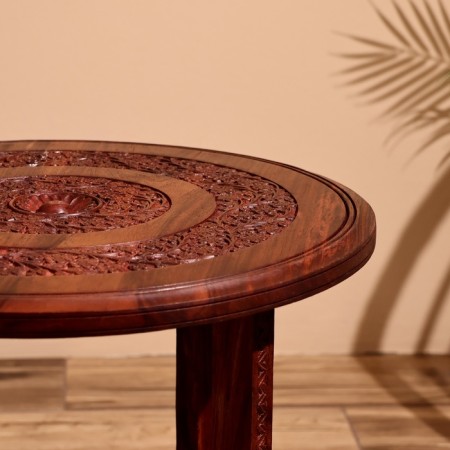 Coffee table 45x45x50 cm, shisham tree-4