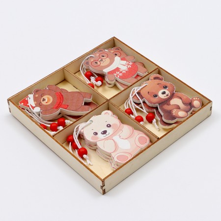 Set of suspensions in wooden gift packaging 12 pcs.13x13x2 cm-1