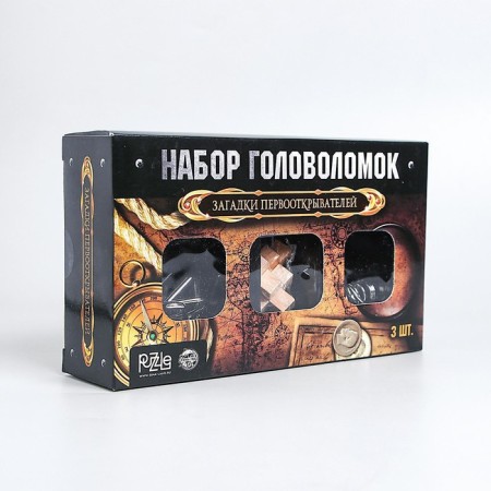 Metal puzzle "puzzles of the discoverers", a set of 3 pcs.-3