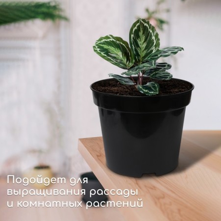 Pot for seedlings, 10 l, d = 29 cm, h = 22.5 cm, black, Greengo-2