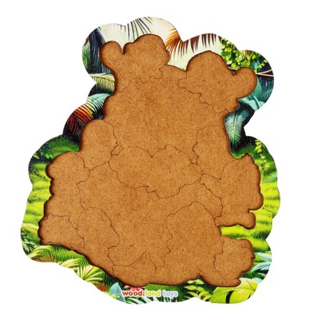 Puzzle liner "Monkey with kids", 14 details-4