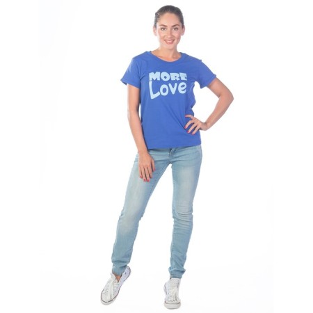 Women's T -shirt More Love, size 44, blue color