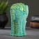 Figure "Elephant from flowers" turquoise with gilding 18x12x10cm