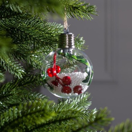Christmas ball "Berries", batteries, 1 LED, glow warm white-1