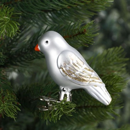 Christmas tree decoration "Vorozhushki" (set 2 pcs) 9x4 cm silver