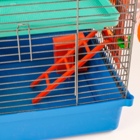Mini cage for rodents, two -tier, with a shelf, house and a mix of labyrinths-6