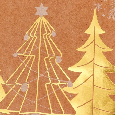 Golden embossing craft package, round handle, "Born Forest" 21 x 27 x 11 cm, 120 g 10574-1
