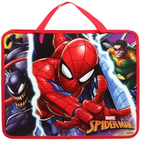 Plastic folder with A4 handles, on a zipper, 75x330x260 mm, spider-man-4