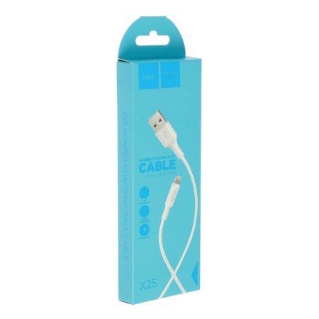 Hoco X25, Lightning cable - USB, 2 A, 1 m, PVC braid, white-3