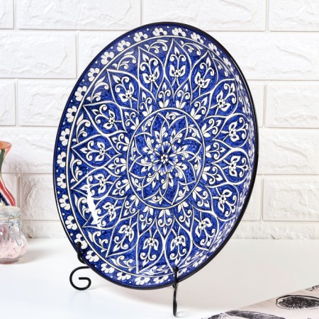 Largan Rishtan ceramics "Flowers", 36 cm, blue-2