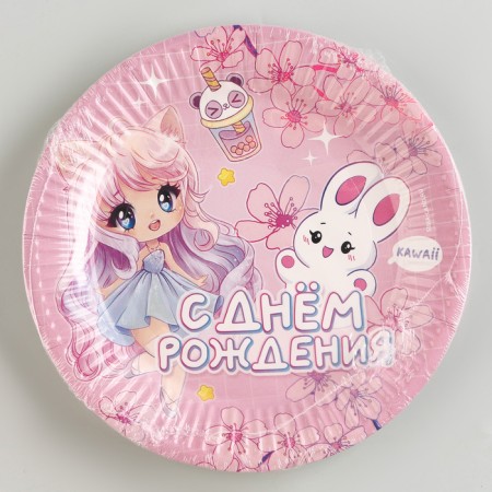 Disposable paper plate "anime", 18 cm-6