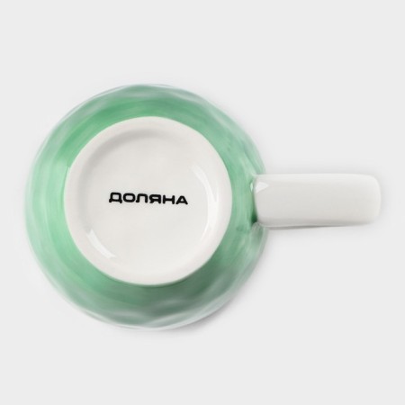 Cosmos porcelain mug, 400 ml, green color-3