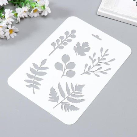 Stencil plastic "Different leaves" 16x22 cm-1