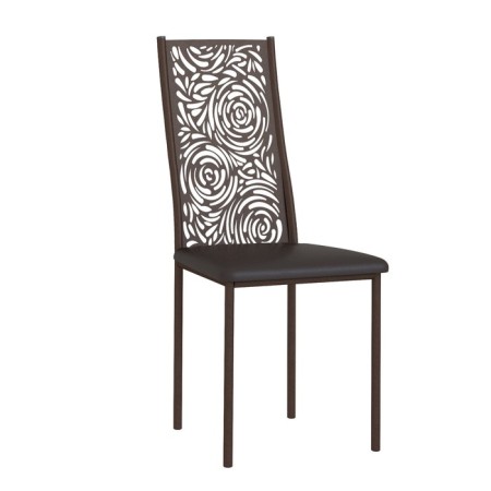Rosa chair, 410 × 510 × 980 mm, vinilisk, brown color / smoky-brown