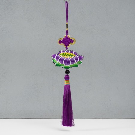 Suspension Textile "Lotus" Violet 2x10x29 cm