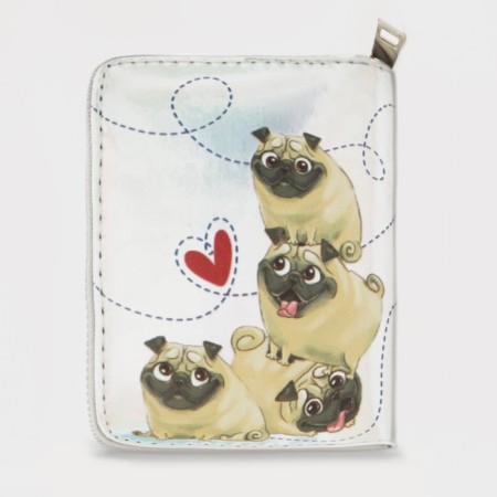 Wallet with a holographic effect "Pugs", 12.5x9x2 cm-4