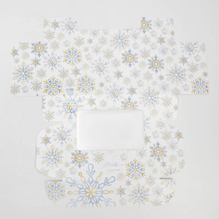 Box for eclairs with inserts - 5 pcs “Snowflakes”, 25.2 x 15 x 7 cm, New Year-3