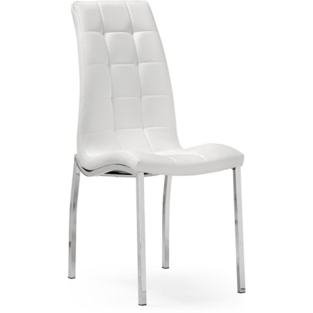 Stool on the metal frame DC2-092-2 Metal/eco-leather, chrome/white 42x61x98 cm