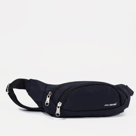 Lightning waist bag, 2 outer pockets, black color-1