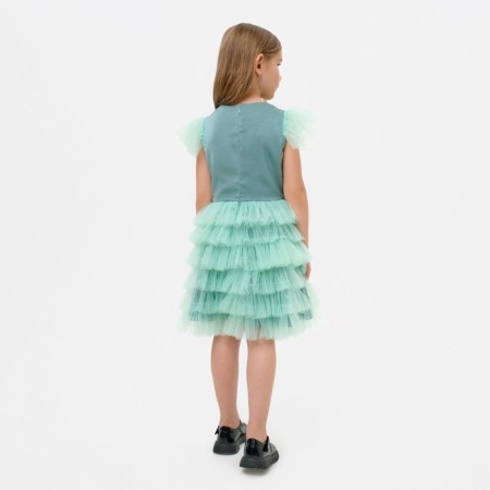 Dress for girls with wings Kaftan, size 34 (122-128), mint color-2
