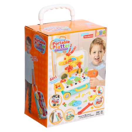 Конструктор винтовой «Юный мастер», 6 в 1, в чемодане, с электрическим шуруповёртом-21