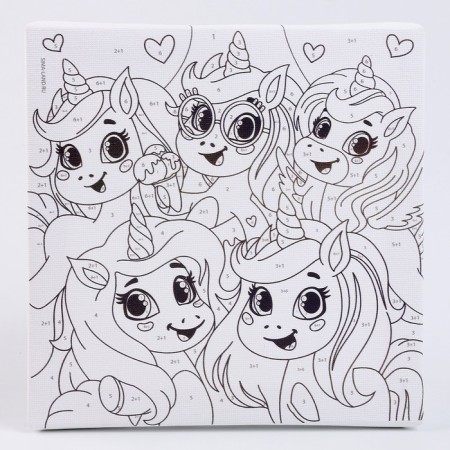 Picture on numbers for children "Unicorn-Fruz", 15 x 15 cm-3