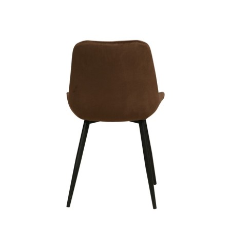 “Quarter U” chair, velor tenerife chocolate / black metal-2