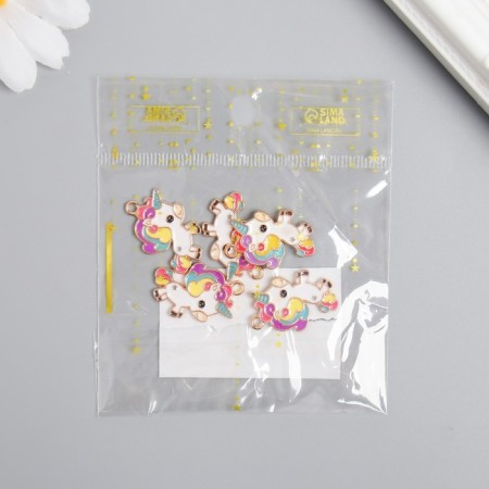 Decor for creativity metal, enamel "Curly Unicorn" 2.1x2.3 cm-2