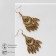 Hanging earrings "Ethnic" drop with leaves, color black gold, 6 cm