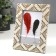 Photo frame plastic 10x15 cm "Golden Indian patterns on gray-beige" 18.5x13.8 cm
