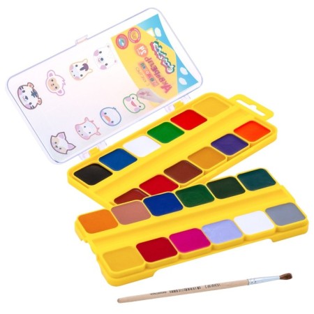 Watercolor 24 colors "Kalyak-Malyak" animals in a house, with a brush, plastic packaging-6