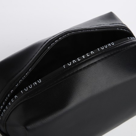 Cosmetic bag with lightning, black color-2