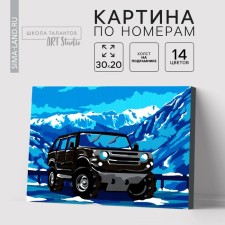 Picture on numbers on a canvas with a subframe 