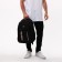 Male backpack on a zipper, 2 parts with a zipper, 5 external pockets, black color