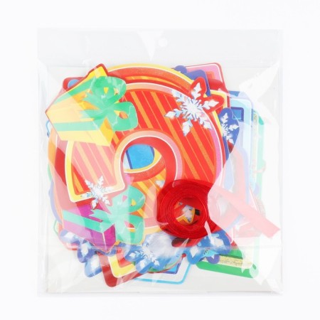 Girland on the ribbon with sparkles "Happy New Year!", DL. 250 cm-6