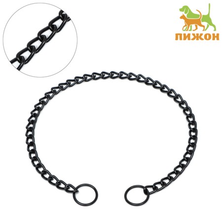 Collar - Metallic a single strain, 55 cm, wire thickness 2.5 mm, black
